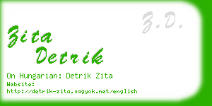 zita detrik business card